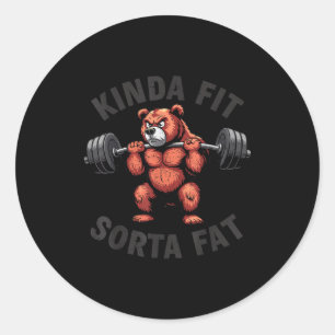 Adesivo Um Tanto em Forma Meio Gordo Funny Academia Bulldo