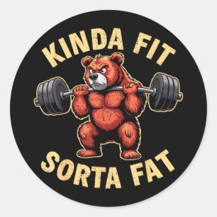 Adesivo Um Tanto em Forma Meio Gordo Humoroso Academia Bul