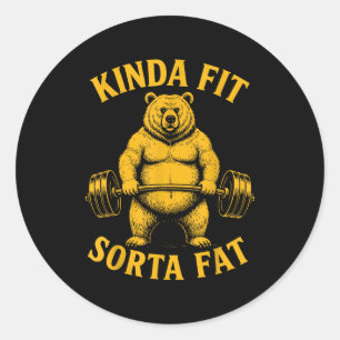Adesivo Um Tanto em Forma Meio Gordo Urso Engraçado de Aca