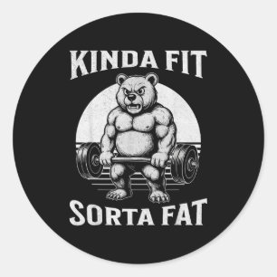 Adesivo Um Tanto em Forma Meio Gordo Urso Engraçado de Aca