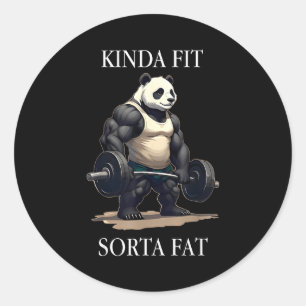 Adesivo Um tanto em forma um pouco gordo panda da academia
