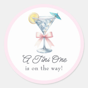 Adesivo Um Tini One Está a Caminho Chá de Bebê Martini