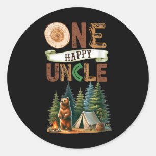 Adesivo Um Tio Feliz Acampador Primeiro Aniversário Urso d
