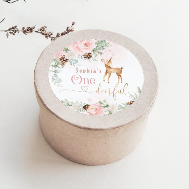 Adesivo Um veado, rosado, rosado, aniversário de 1rua (Criador carregado)