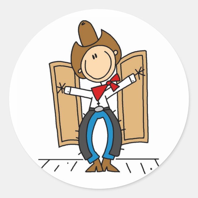 Adesivo Um Vinheta de Entrada do Cowboy (Frente)