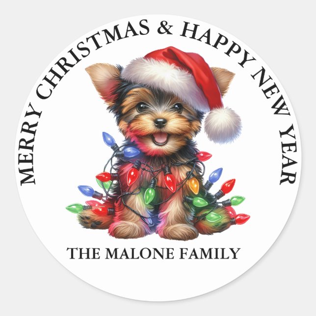 Adesivo Um Yorkshire Terrier Christmas Adventure (Frente)