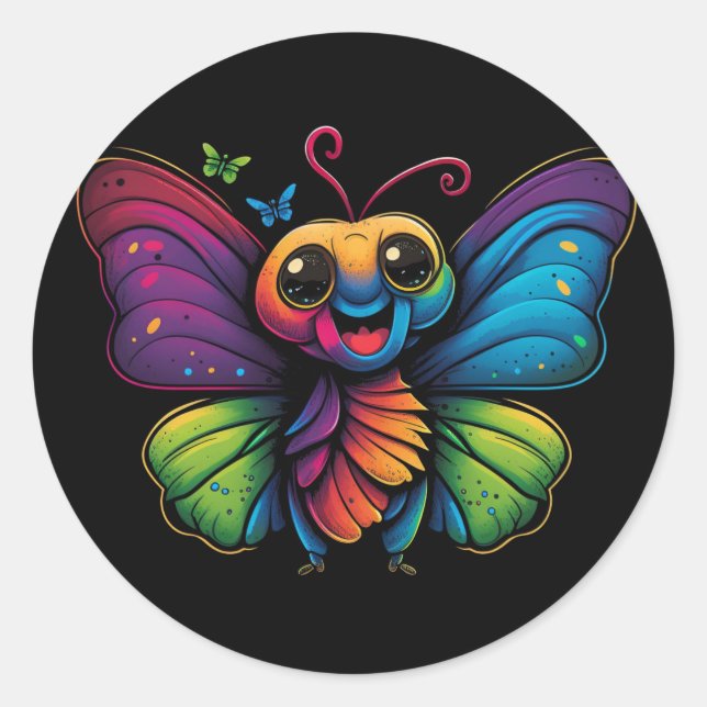 Adesivo Uma borboleta de cor arco-íris (Frente)