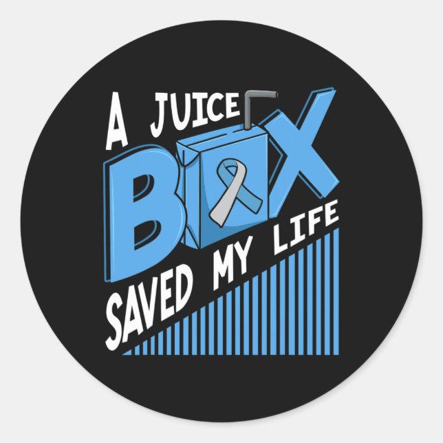Adesivo Uma Caixa De Sumo Salvou Minha Vida Diabetes Dm Bl (Frente)