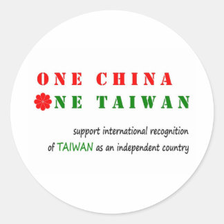 Adesivo Uma China; Um Taiwan