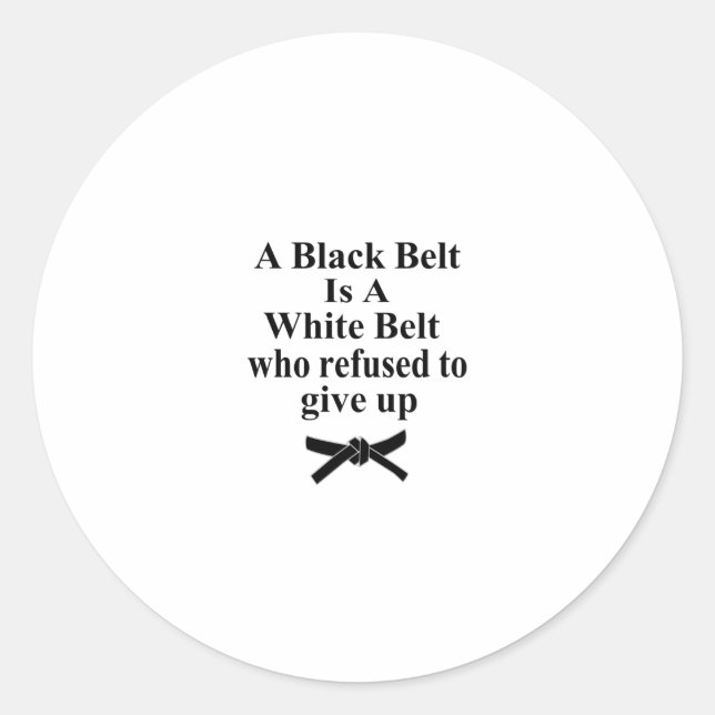 Adesivo uma cinta preta é um karatê branco tae kwon do (Frente)