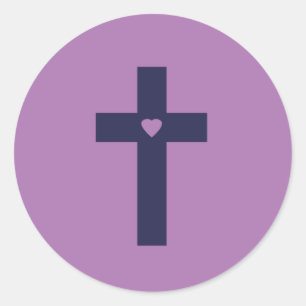 Adesivo Uma cruz com coração 