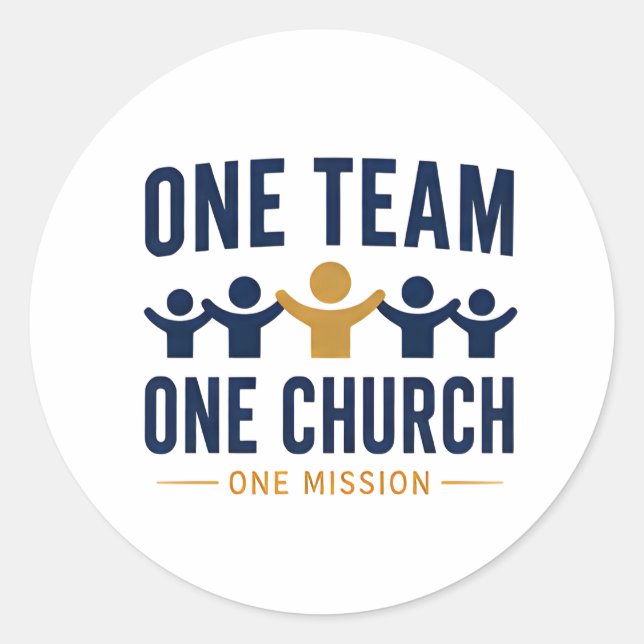 Adesivo Uma Equipe Uma Igreja Uma Missão Fé (Frente)