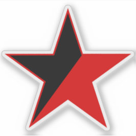 Adesivo Uma Estrela Vermelha de Anarquia v2