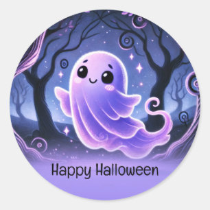 Adesivo Uma Festa de Aniversário de Halloween Roxa com um