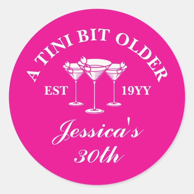 Adesivo Uma Festa de aniversário Personalizada De Martini  (Frente)