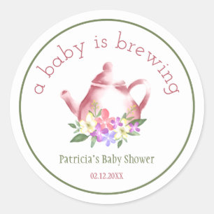 Adesivo Uma festa de chá floral baby shower está sendo pre