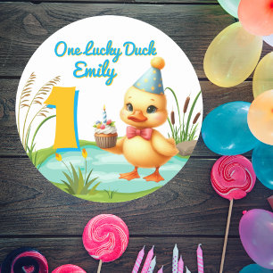 Adesivo Uma festa de primeiro aniversario de Garota Sortud