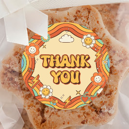 Adesivo Uma Festa de primeiro aniversario do Arco-Íris Ret