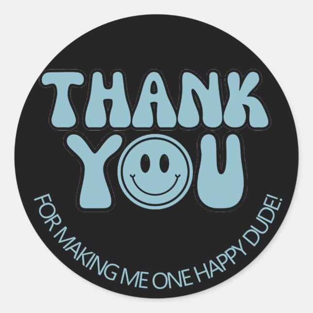 Adesivo Uma festa de primeiro aniversario do Cara Feliz (Frente)