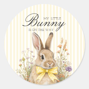 Adesivo Uma fofa pequena Chuva de Bebê Bunny Floral Laço A