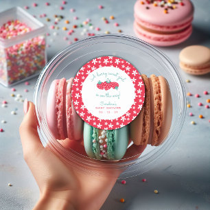 Adesivo Uma Garota Berry Doce Chá de fraldas Strawberry Fl