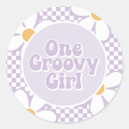 Adesivo Uma Garota Groovy Roxa Dália Xadrez