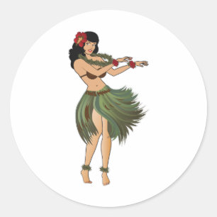 Adesivo Uma Garota Hula Dançando
