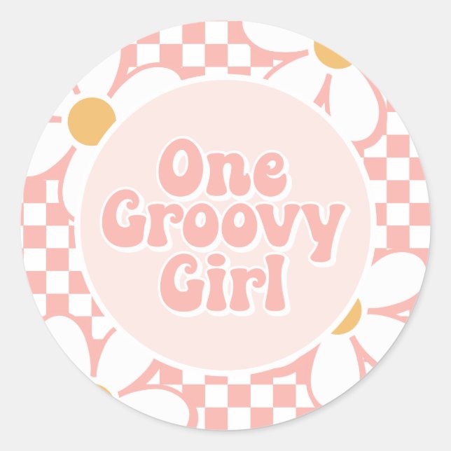 Adesivo Uma garota muito fixe Pink Daisy Checker (Frente)