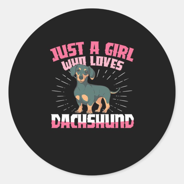 Adesivo Uma garota que ama Dachshund (Frente)