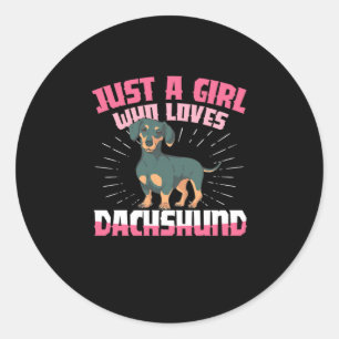 Adesivo Uma garota que ama Dachshund
