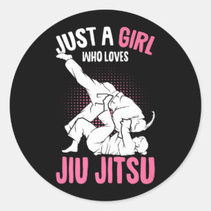 Adesivo uma garota que ama Jiu Jitsu Kids Brazilian Jiujit