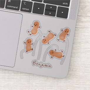 Adesivo Uma ilustração de desenho animado de amendoins de 