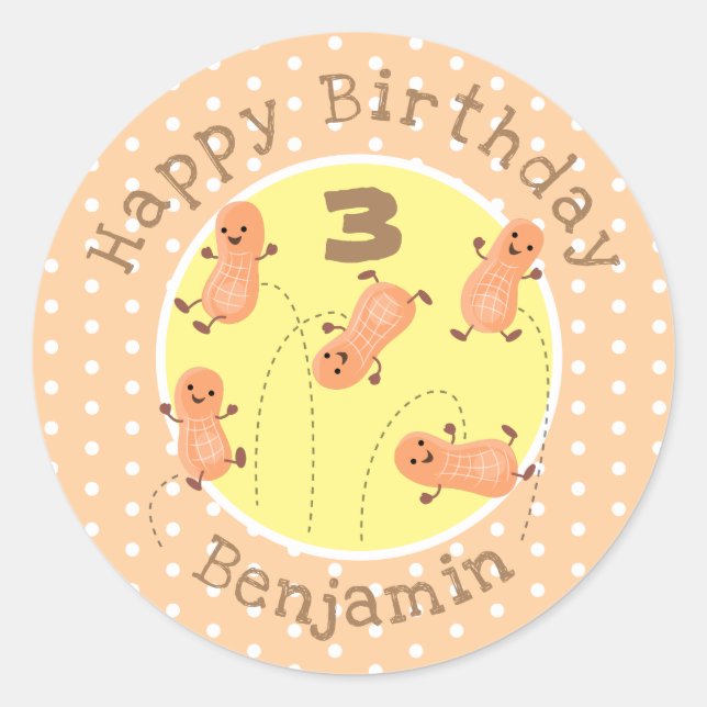 Adesivo Uma ilustração de desenho animado de amendoins de  (Frente)