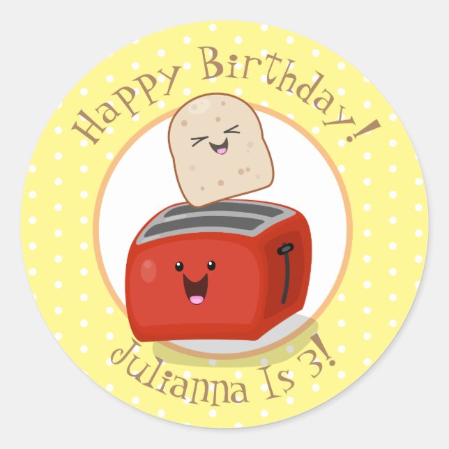 Adesivo Uma ilustração de desenho animado em torradeira de (Frente)