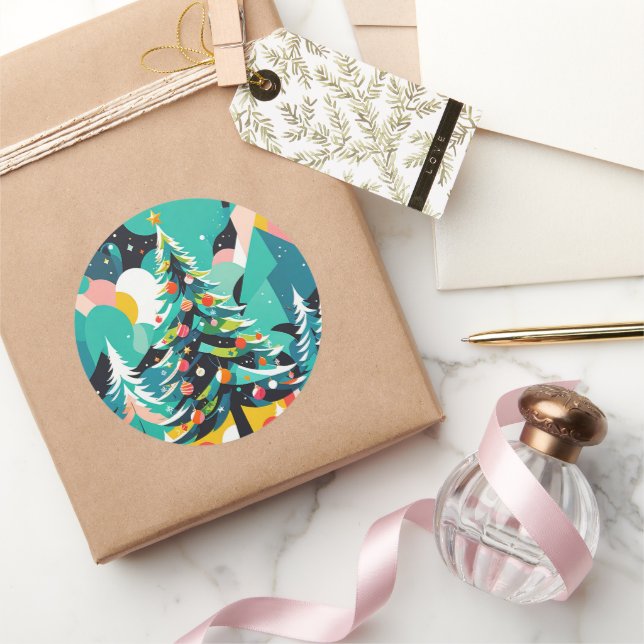 Adesivo Uma ilustração moderna da árvore de natal 1 - Stic (Presentear)