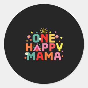 Adesivo Uma mãe feliz acampando no primeiro aniversário pr
