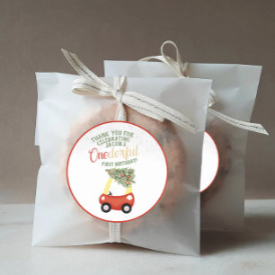 Adesivo Uma maravilhosa época do ano Carro de corda Vermel