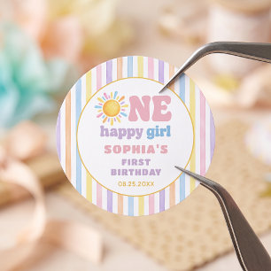 Adesivo Uma Menina Feliz 1º Aniversário Sol