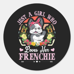 Adesivo Uma Menina Que Ama O Seu Francês Bulldog 1