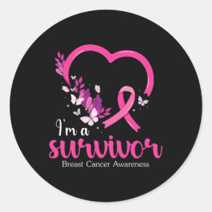 Adesivo Uma Mulher de Consciência do Cancer de Sobrevivênc