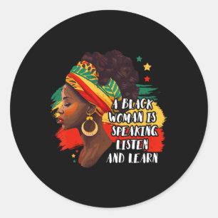 Adesivo Uma Mulher Negra Está Falando Ouça E Aprenda Melan