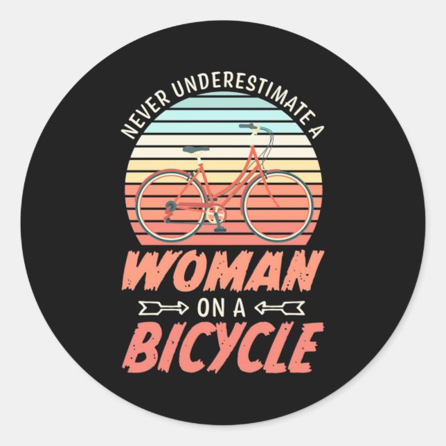 Adesivo Uma Mulher Numa Bicicleta (Frente)