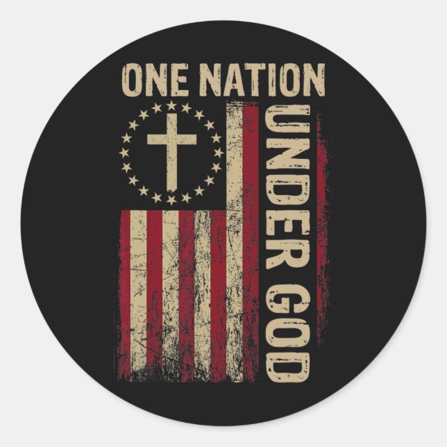 Adesivo Uma Nação Sob Deus Bandeira 4 De Julho Patriótico  (Frente)