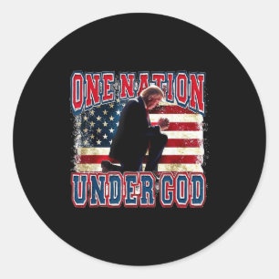 Adesivo Uma Nação Sob Deus Trump Reza Jesus Bandeira Dos E