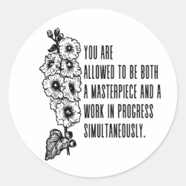 Adesivo Uma obra-prima e um poster de trabalho em curso