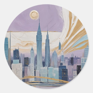 Adesivo Uma Paisagem Urbana Lunar