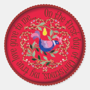 Adesivo Uma perdiz em uma árvore de pera