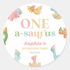 Adesivo Uma rua A-Saurus Dinossaur 1 Primeira Festa de ani