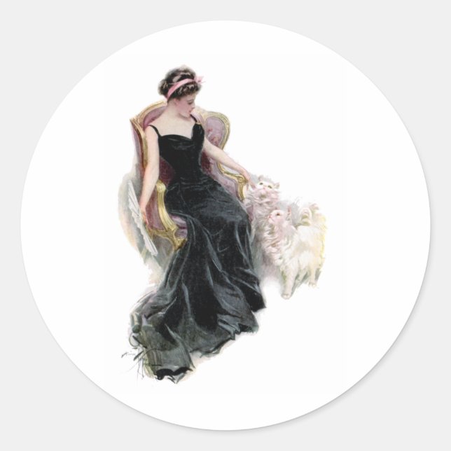 Adesivo Uma Senhora e Seus Gatos (Frente)