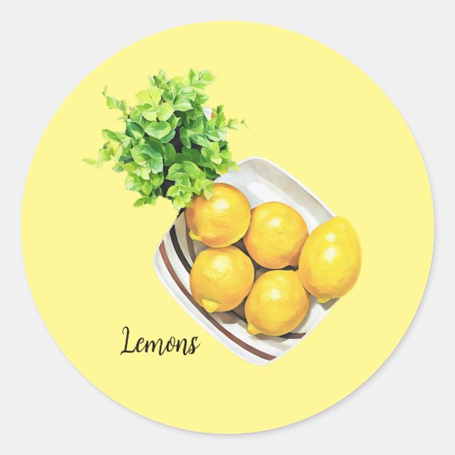 Adesivo Uma Tigela De Limões (Frente)